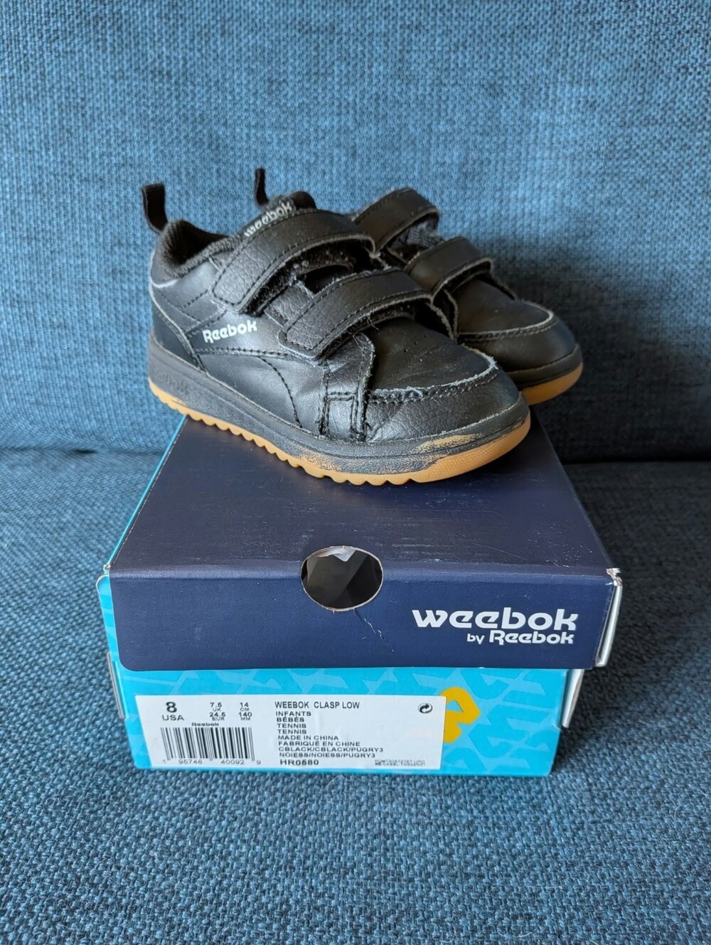 8C Reebok Toddler Shoes, Black